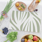 Maldives Abstract Botanical Pattern in Sage Green and White Cutting Board Gallery Image 2