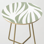 Maldives Abstract Botanical Pattern in Sage Green and White Side Table Gallery Image 2