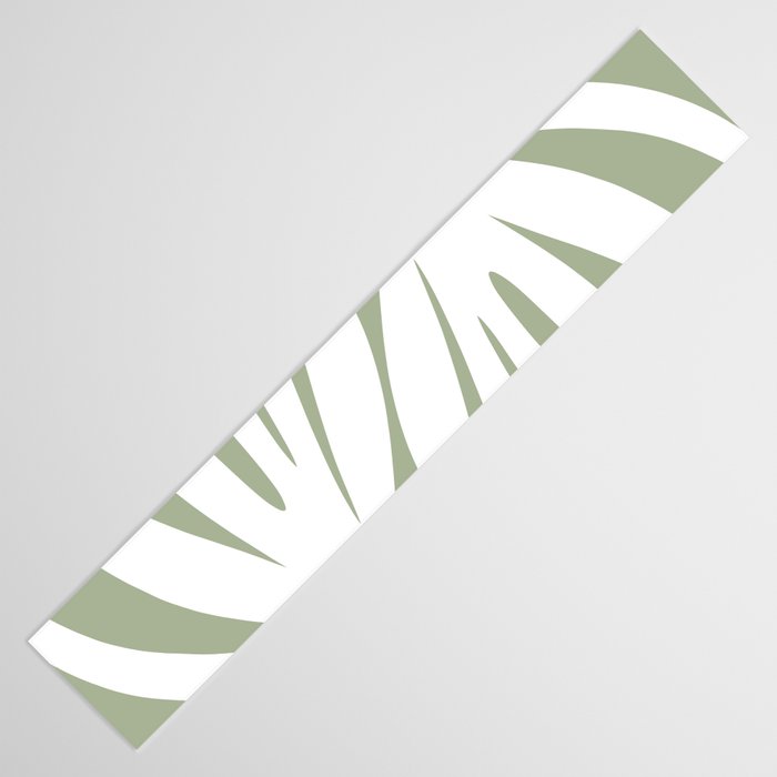 Maldives Abstract Botanical Pattern in Sage Green and White Table Runner Gallery Image 3