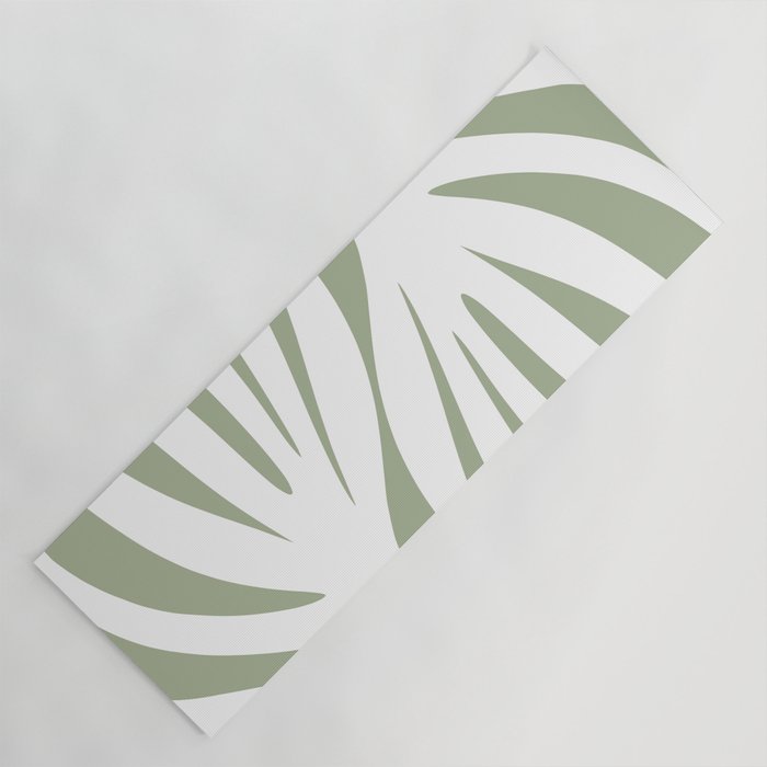 Maldives Abstract Botanical Pattern in Sage Green and White Yoga Mat Gallery Image 1