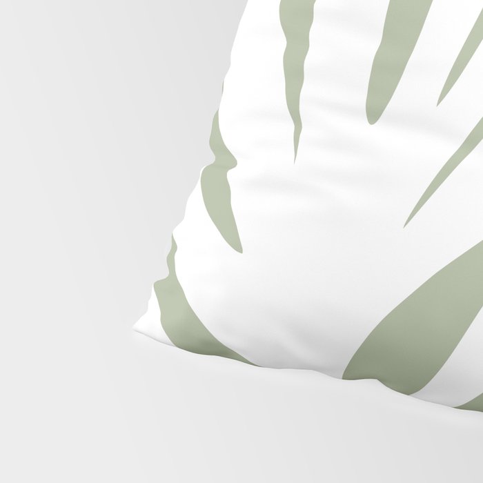 Maldives Abstract Botanical Pattern in Sage Green and White Pillow Sham Gallery Image 4