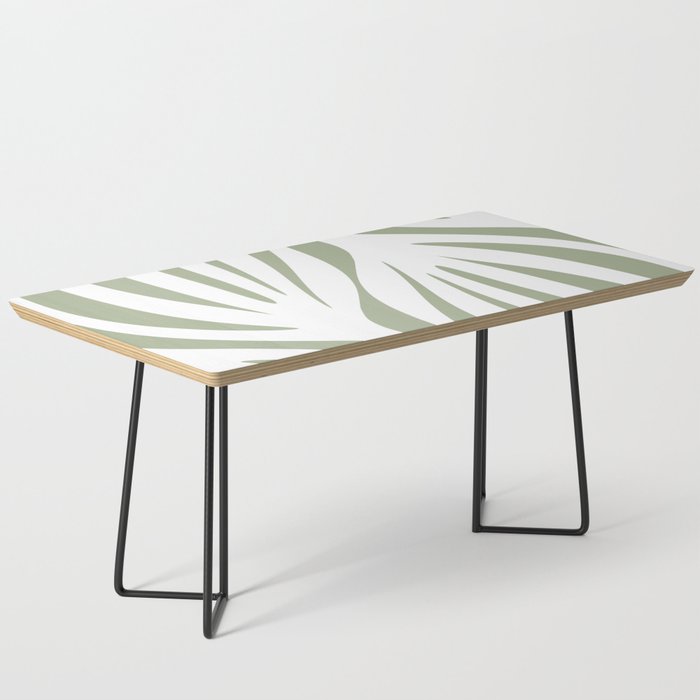Maldives Abstract Botanical Pattern in Sage Green and White Coffee Table Gallery Image 1