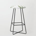 Maldives Abstract Botanical Pattern in Sage Green and White Stool Gallery Image 1