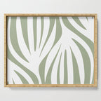 Maldives Abstract Botanical Pattern in Sage Green and White Serving Tray Gallery Image 1