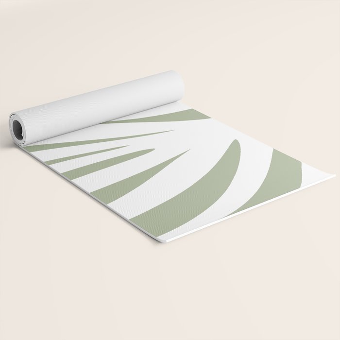 Maldives Abstract Botanical Pattern in Sage Green and White Yoga Mat Gallery Image 2