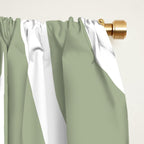 Maldives Abstract Botanical Pattern in Sage Green and White Window Curtain Gallery Image 2