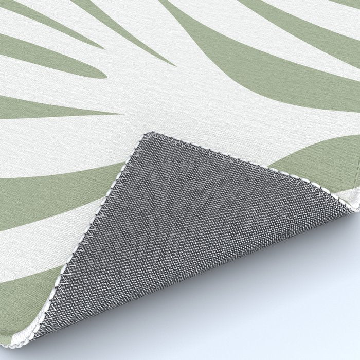 Maldives Abstract Botanical Pattern in Sage Green and White Rug Gallery Image 4