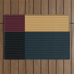 Color Block Line Abstract X Outdoor Rug Gallery Image 1