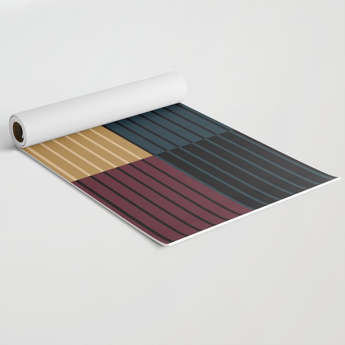 Color Block Line Abstract X Yoga Mat Gallery Image 2