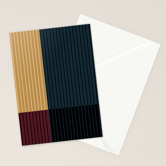 Color Block Line Abstract X Stationery Card Gallery Image 2