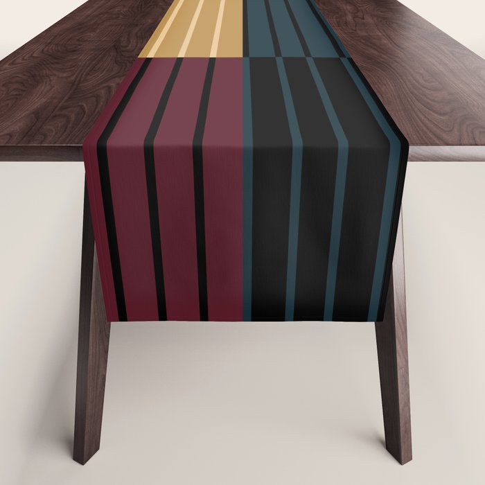 Color Block Line Abstract X Table Runner Gallery Image 1