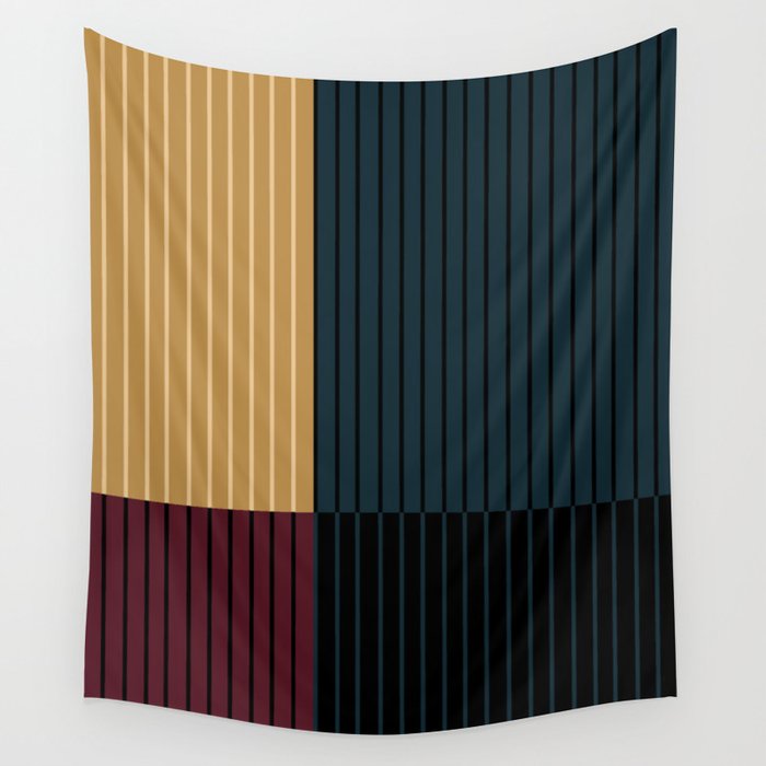 Color Block Line Abstract X Wall Tapestry Gallery Image 1
