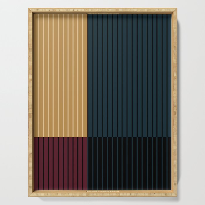 Color Block Line Abstract X Serving Tray Gallery Image 1