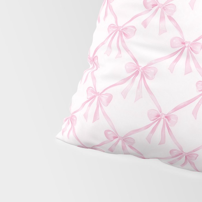 Pastel Pink Bows Coquette Aesthetic Vintage Romantic Feminine Preppy Bedroom Pillow Sham Gallery Image 4