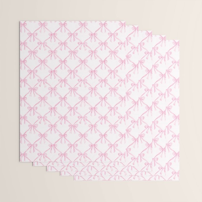 Pastel Pink Bows Coquette Aesthetic Vintage Romantic Feminine Preppy Bedroom Wrapping Paper Gallery Image 3