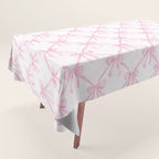 Pastel Pink Bows Coquette Aesthetic Vintage Romantic Feminine Preppy Bedroom Tablecloth Gallery Image 1