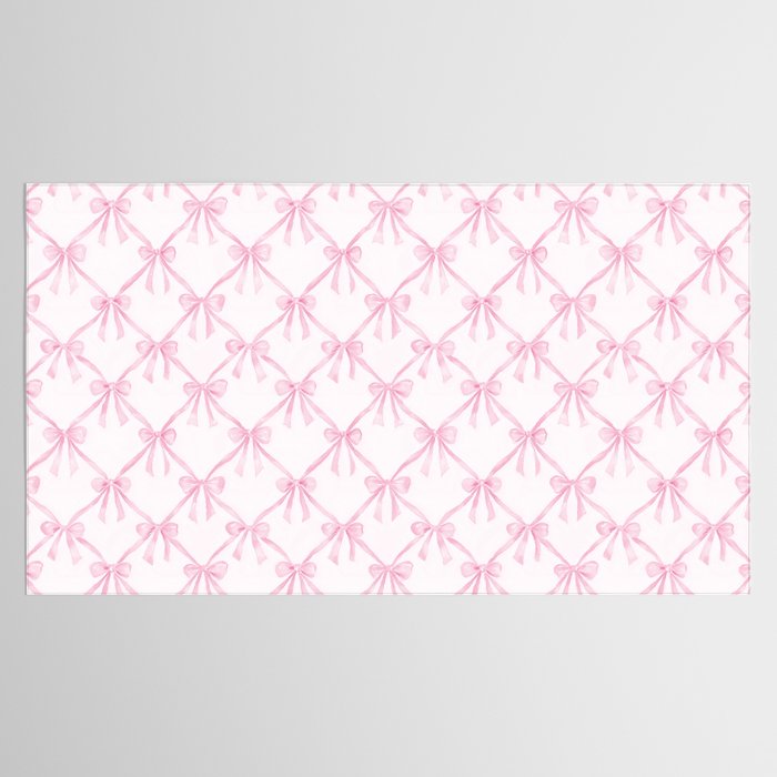 Pastel Pink Bows Coquette Aesthetic Vintage Romantic Feminine Preppy Bedroom Tablecloth Gallery Image 2