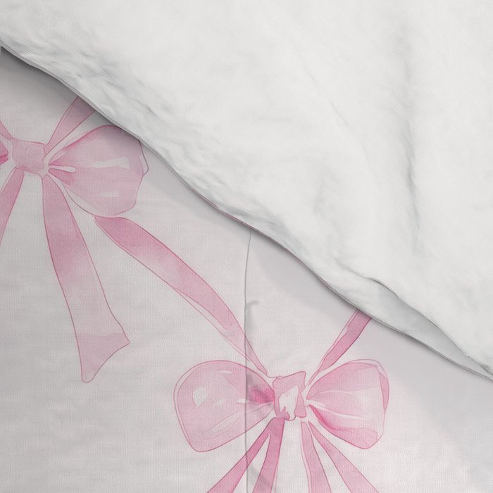 Pastel Pink Bows Coquette Aesthetic Vintage Romantic Feminine Preppy Bedroom Comforter Gallery Image 4
