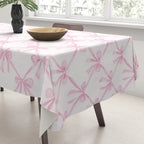 Pastel Pink Bows Coquette Aesthetic Vintage Romantic Feminine Preppy Bedroom Tablecloth Gallery Image 3