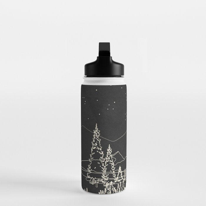 Night Forest Linescape Water Bottle Gallery Image 3