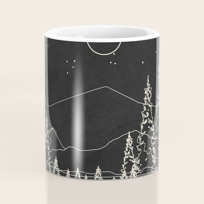 Night Forest Linescape Coffee Mug Gallery Image 4