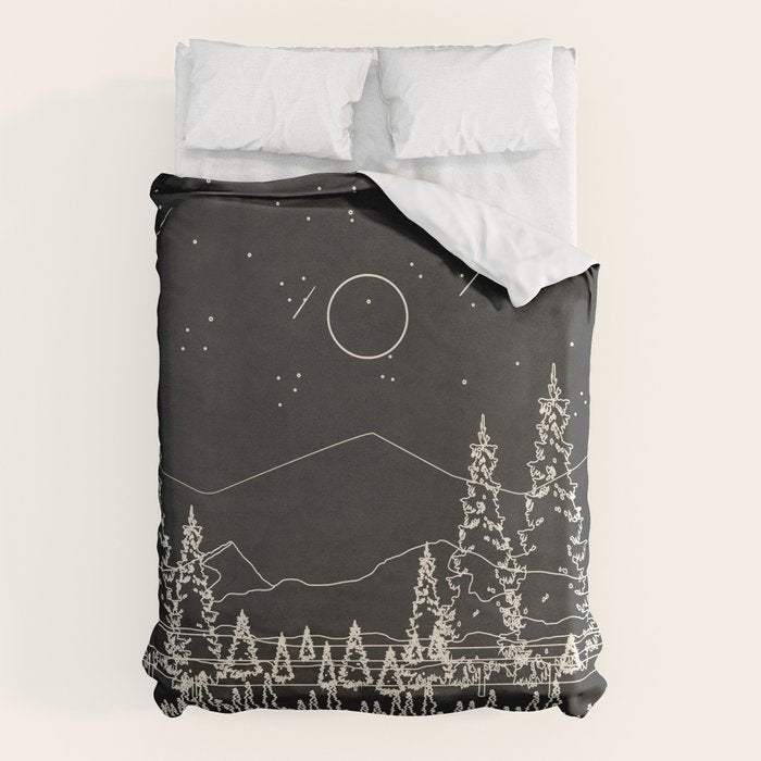 Night Forest Linescape Duvet Cover Gallery Image 6