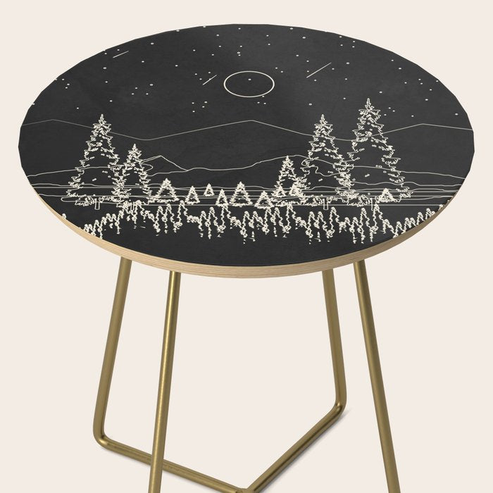 Night Forest Linescape Side Table Gallery Image 2