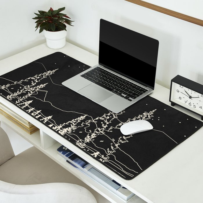 Night Forest Linescape Desk Mat Gallery Image 2