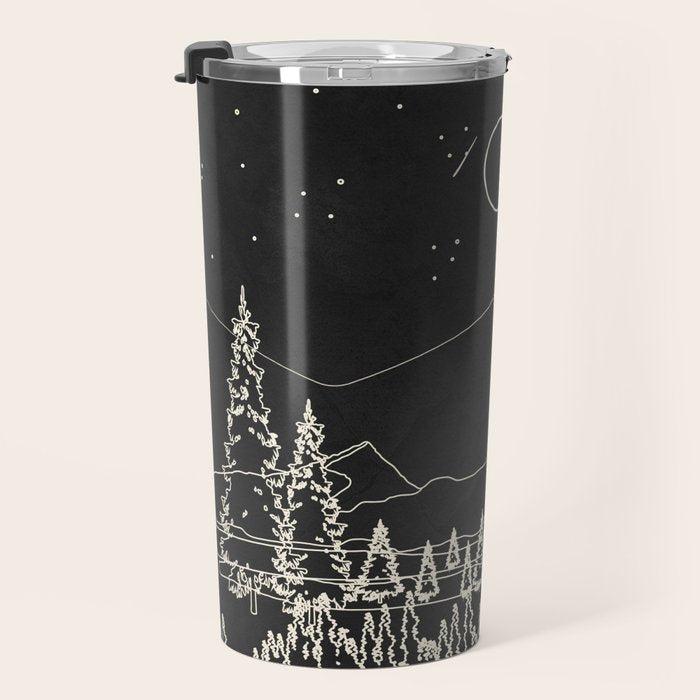 Night Forest Linescape Travel Mug Gallery Image 3