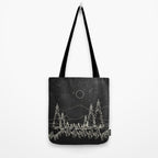 Night Forest Linescape Tote Bag Gallery Image 2
