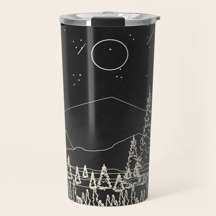 Night Forest Linescape Travel Mug Gallery Image 1