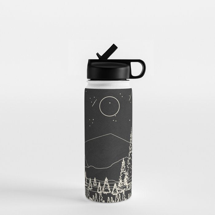 Night Forest Linescape Water Bottle Gallery Image 1