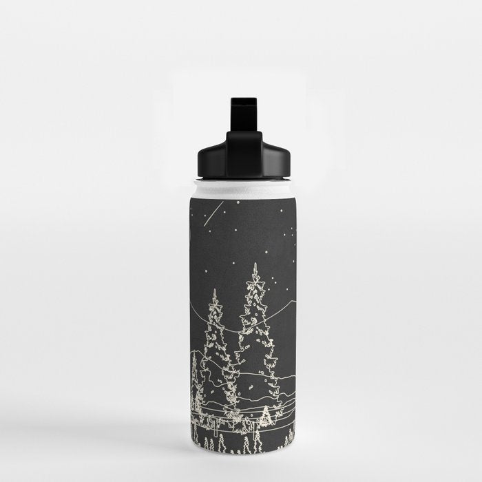 Night Forest Linescape Water Bottle Gallery Image 2