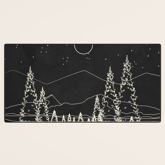 Night Forest Linescape Desk Mat Gallery Image 3