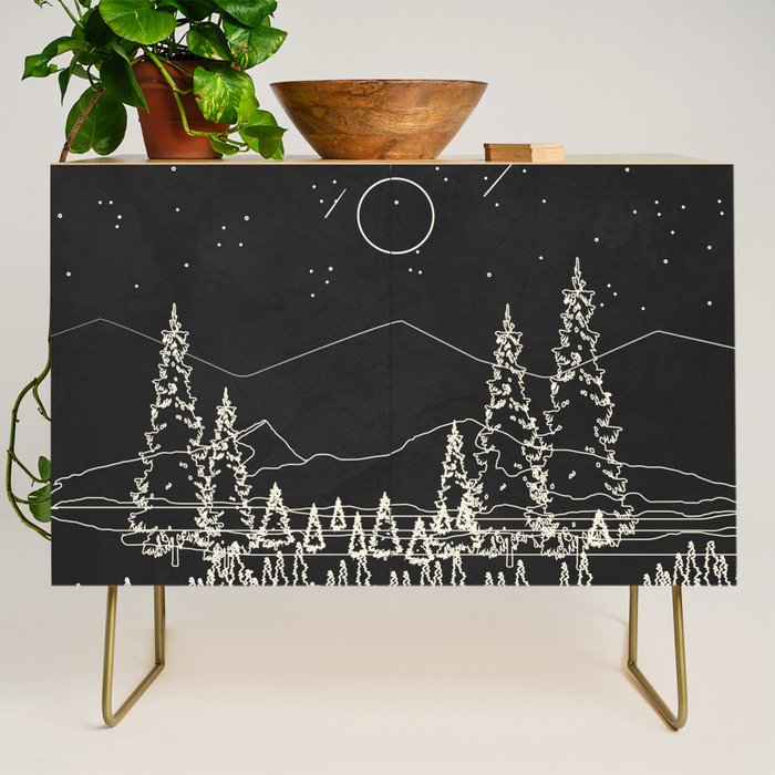 Night Forest Linescape Credenza Gallery Image 1