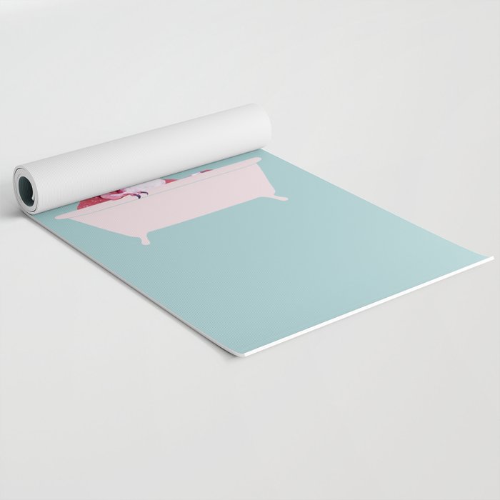 Pink T-Rex in Bathtub Yoga Mat Gallery Image 2