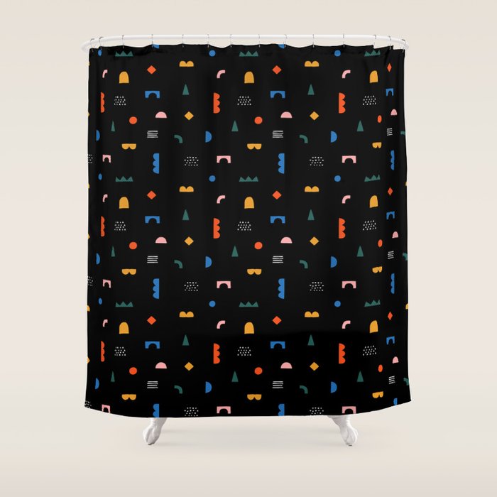Colorful abstract geometric shape art pattern Shower Curtain Gallery Image 1
