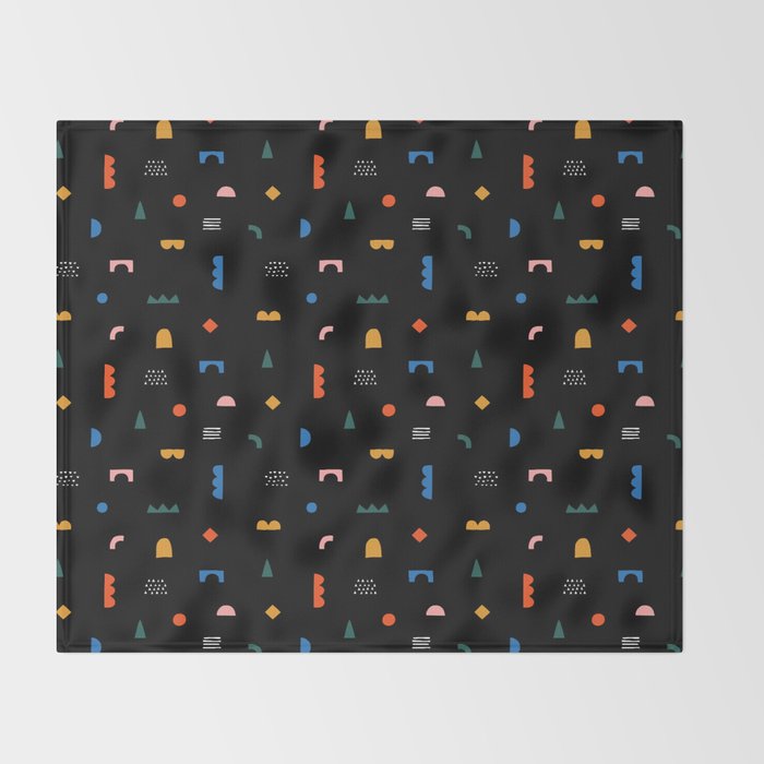 Colorful abstract geometric shape art pattern Throw Blanket Gallery Image 2