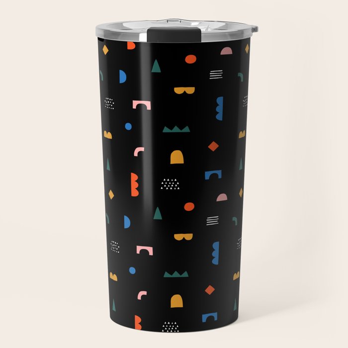 Colorful abstract geometric shape art pattern Travel Mug Gallery Image 1