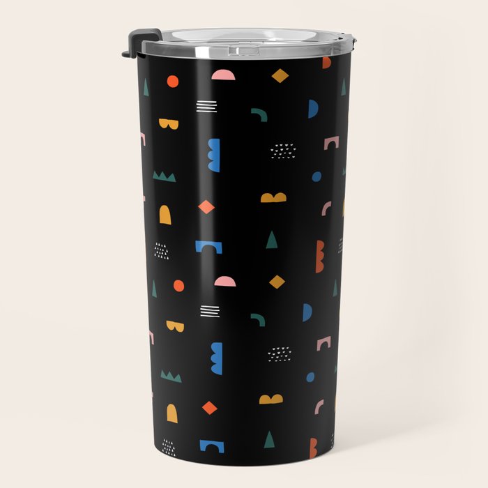 Colorful abstract geometric shape art pattern Travel Mug Gallery Image 3
