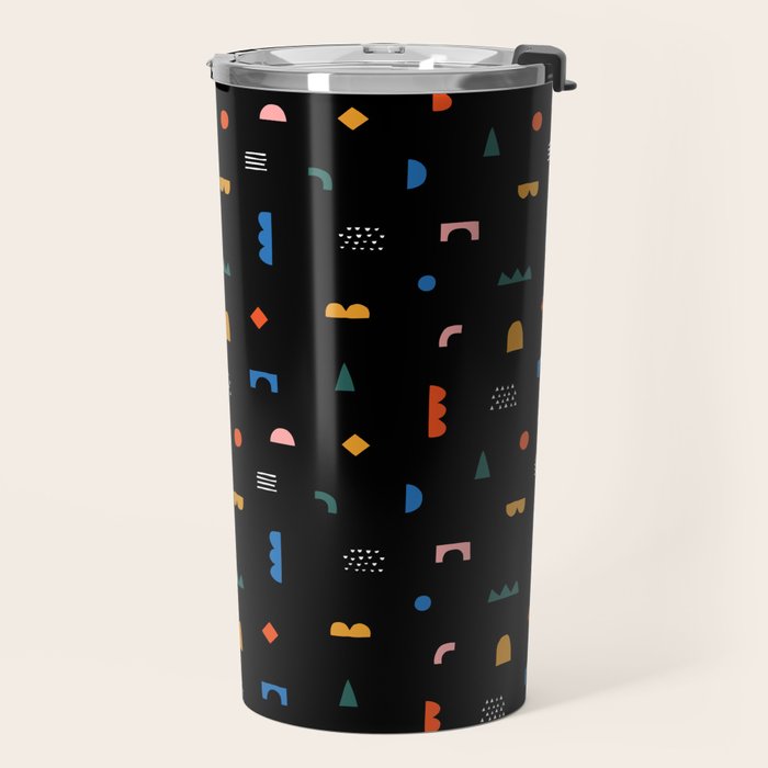 Colorful abstract geometric shape art pattern Travel Mug Gallery Image 2