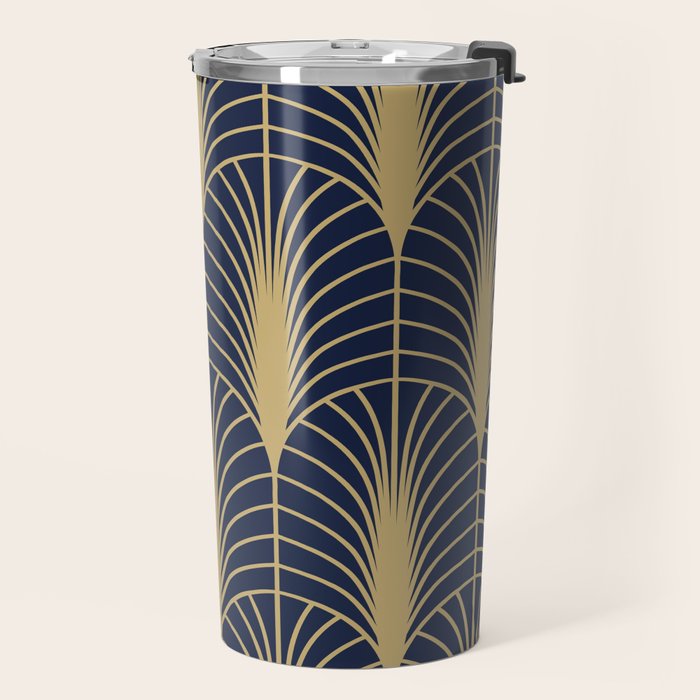 Arches in Navy and Gold Travel Mug Gallery Image 2