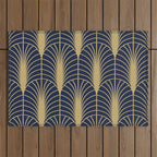 Arches in Navy and Gold Outdoor Rug Gallery Image 1