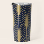 Arches in Navy and Gold Travel Mug Gallery Image 3
