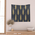 Arches in Navy and Gold Wall Tapestry Gallery Image 2