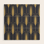 Arches in Navy and Gold Wood Wall Art Gallery Image 1