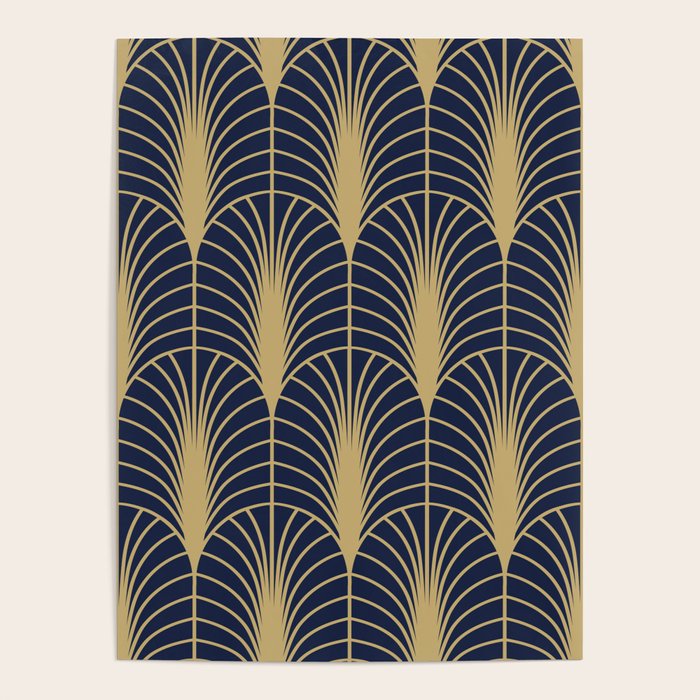 Arches in Navy and Gold Poster Gallery Image 1