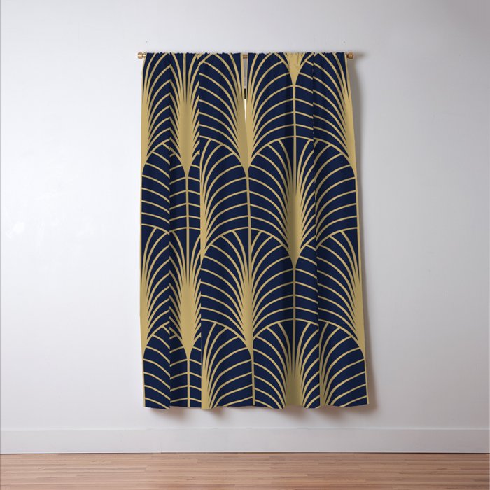 Arches in Navy and Gold Window Curtain Gallery Image 3