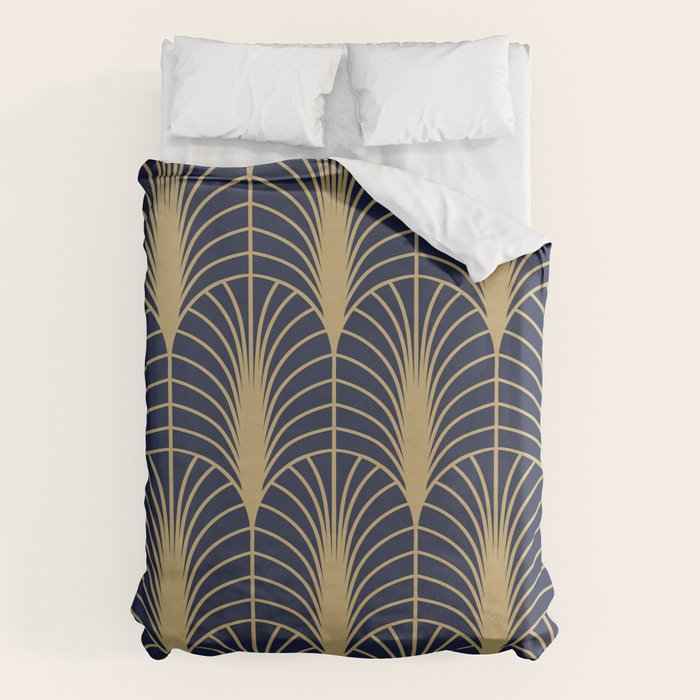 Arches in Navy and Gold Duvet Cover Gallery Image 1