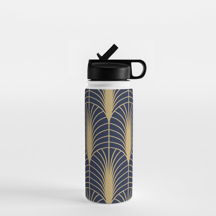 Arches in Navy and Gold Water Bottle Gallery Image 1
